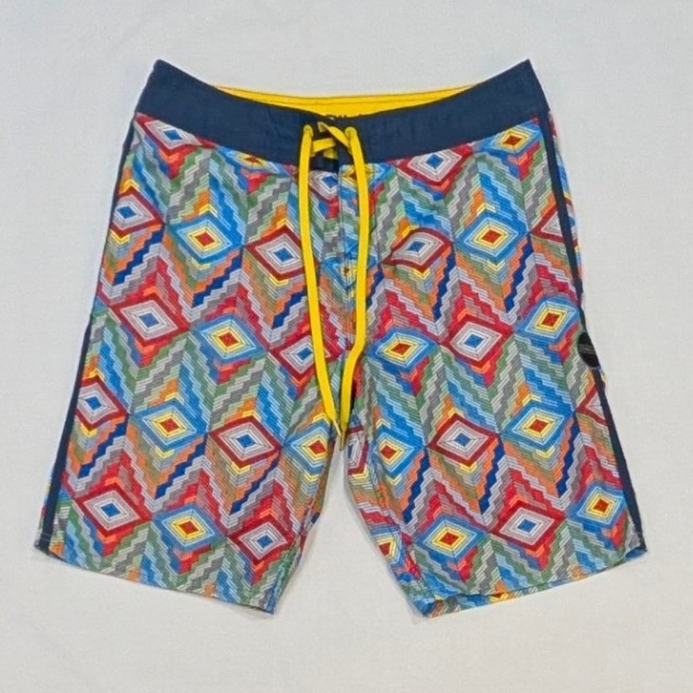 O'Neill Men's Geometric Diamond Print Board Shorts Multi-Color Size 31